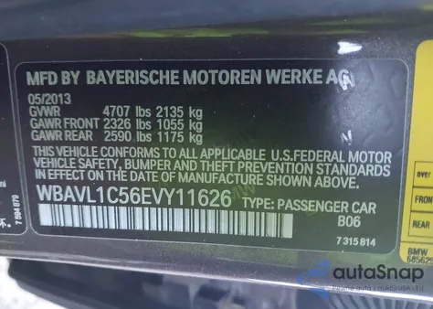 2014 BMW X1 xDrive28I from USA, damaged, VIN WBAVL1C56EVY11626